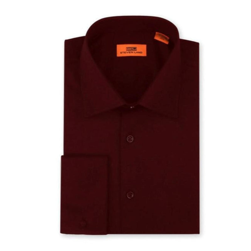 Burgundy | Steven Land Poplin Dress Shirt