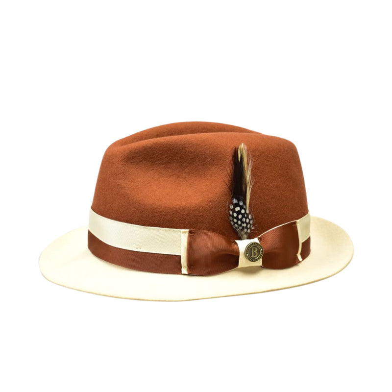 Bruno Capelo Bone/Cognac Brown Ceasar Collection Hat