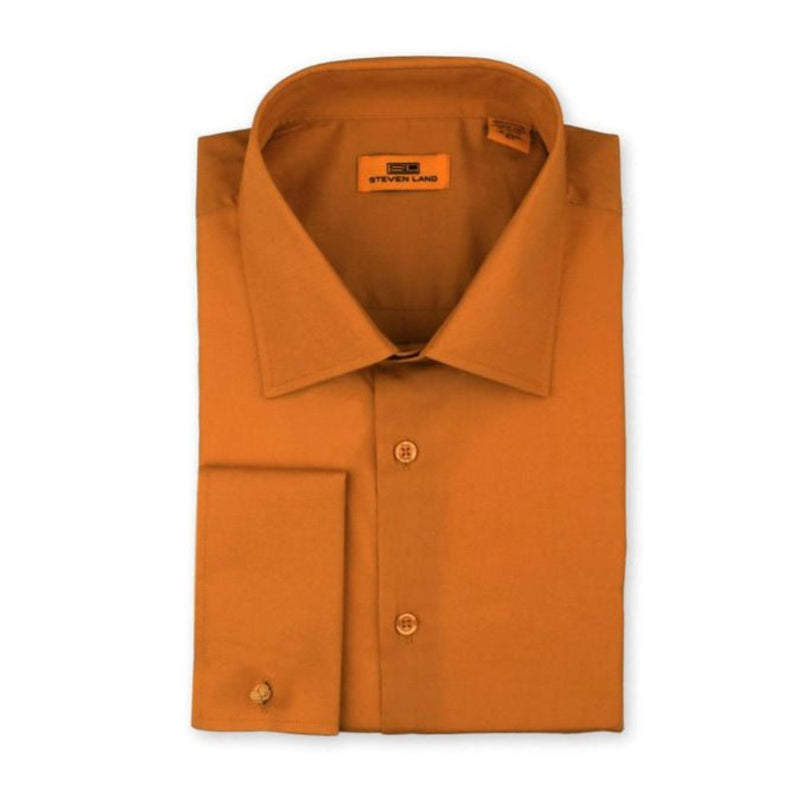 Copper 03 | Steven Land Poplin Dress Shirt| Classic Fit | French Cuff | 100% Cotton