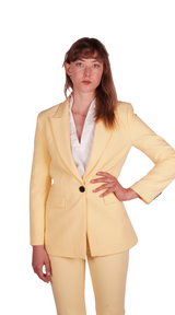 Light Yellow Avanti Milano Solid Peak Lapel Two Piece Suit
