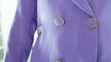 Purple Avanti Milano Solid Double Breasted Peak Lapel Jacket