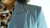 Light Blue Avanti Milano Solid Double Breasted Peaked Lapel Two Piece Suit