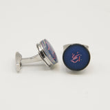 Avanti Milano Round Blue/Pink Glitter Cufflinks