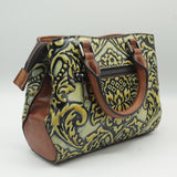 Green Avanti Milano Floral Patterned Double Handle Hand Bag