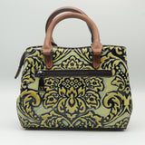 Green Avanti Milano Floral Patterned Double Handle Hand Bag