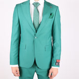 Emerald Green Avanti Milano Wide Peak Lapel Three Piece Suit