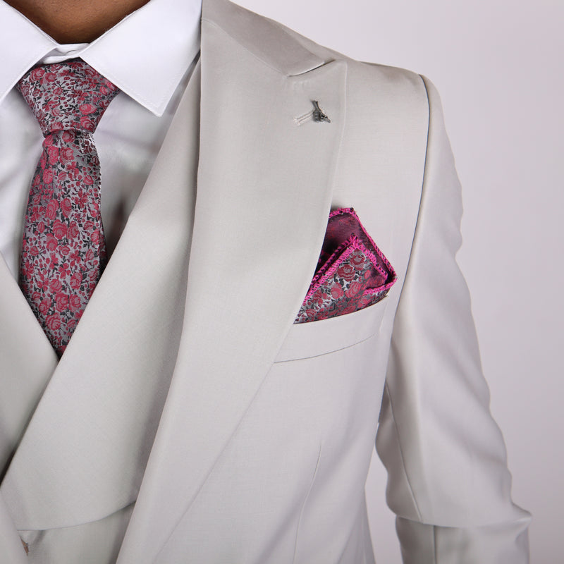 Ivory Avanti Milano Peak Lapel Barchetta Pocket Three Piece Suit