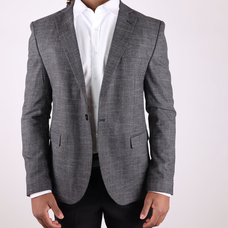 Black/White Avanti Milano Patterned Notch Lapel Jacket