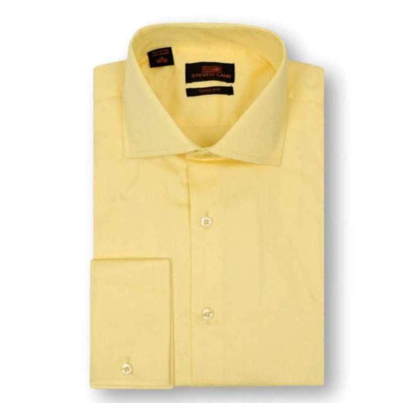 Maize | Steven Land Sateen Solid Dress Shirt |100% Cotton