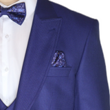 Blue Avanti Milano Double Breasted Vest Peak Lapel Suit