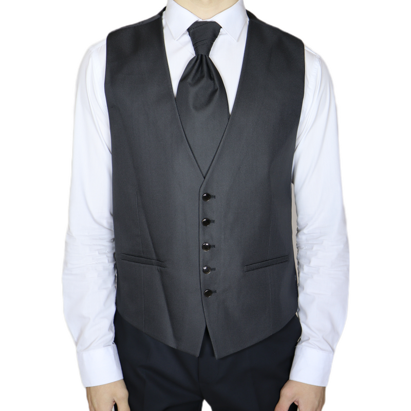 Black Avanti Milano Dotted Vest Three Piece Tuxedo