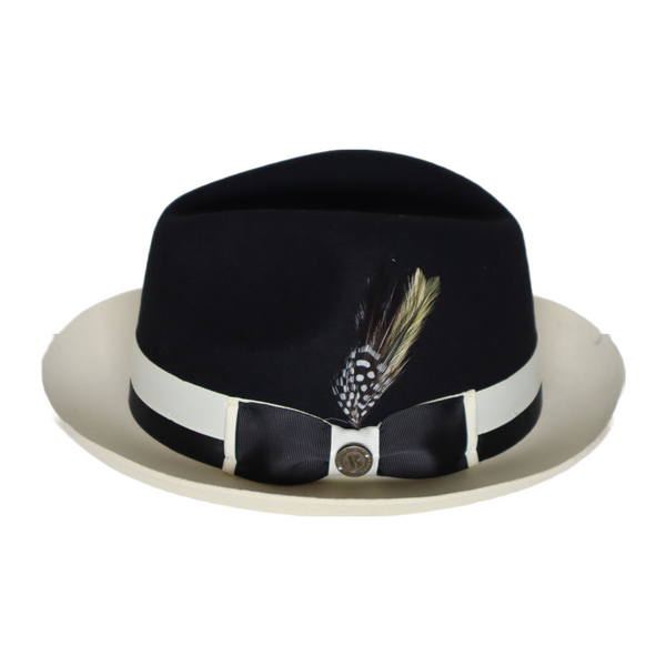 Bruno Capelo Black/Ivory Caeser Collection Hat