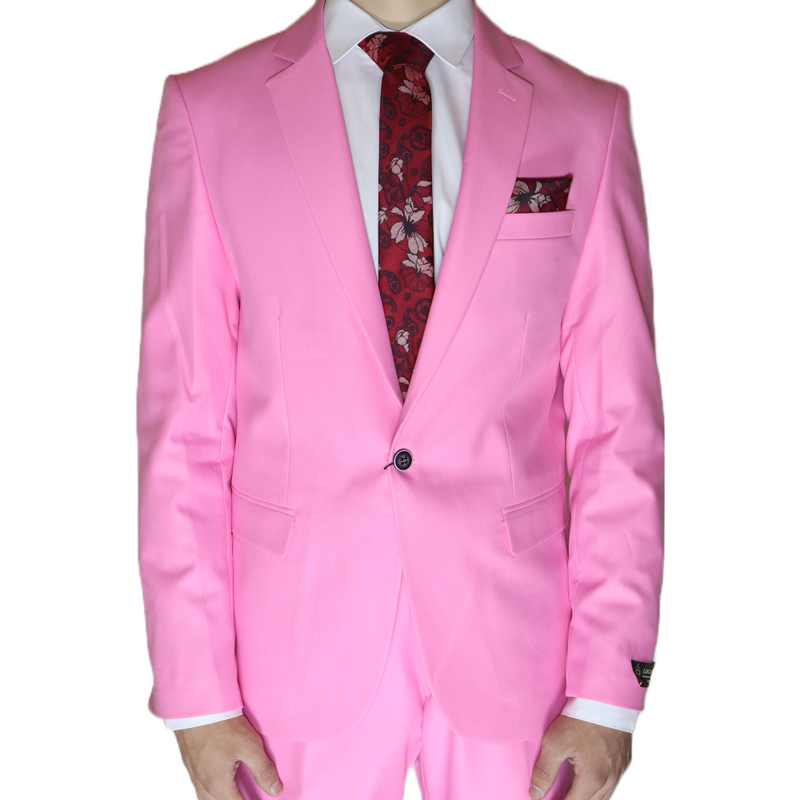 Pink Avanti Milano Notch Lapel Two Piece Suit