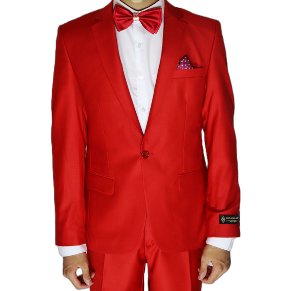 Candy Red Avanti Milano Notch Lapel Two Piece Suit