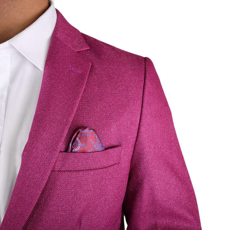 Purple Avanti Milano Textured Notch Lapel Jacket