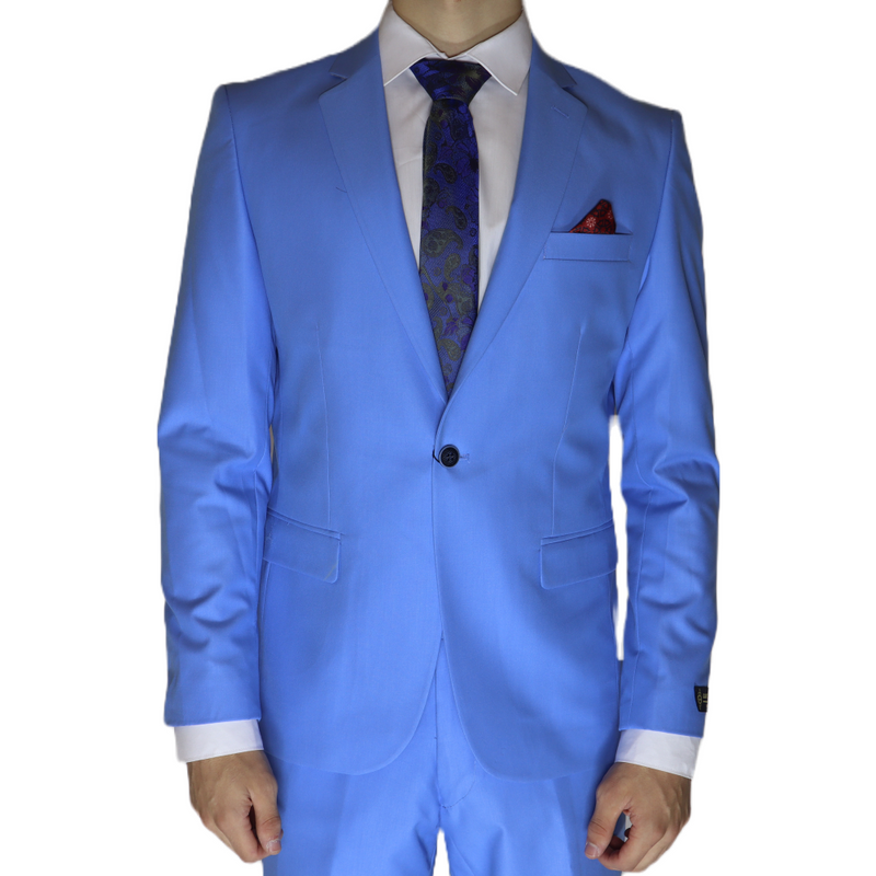 Baby Blue Avanti Milano Notch Lapel Two Piece Suit