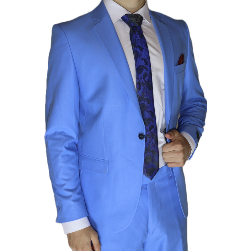 Baby Blue Avanti Milano Notch Lapel Two Piece Suit