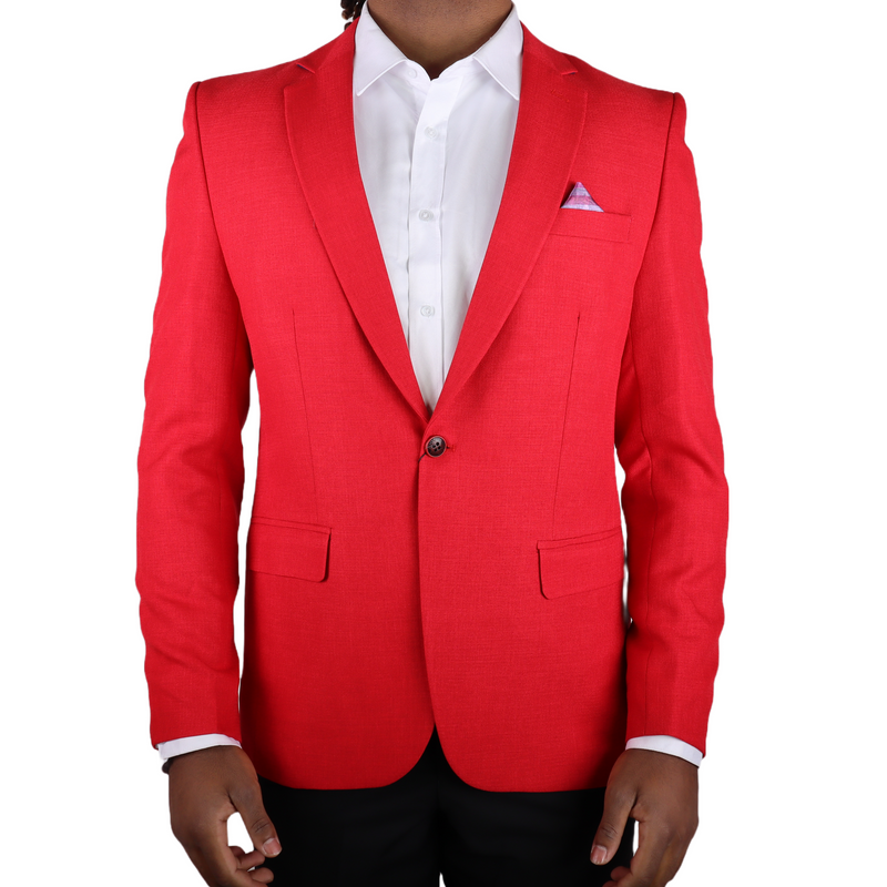 Red Avanti Milano Textured Notch Lapel Jacket