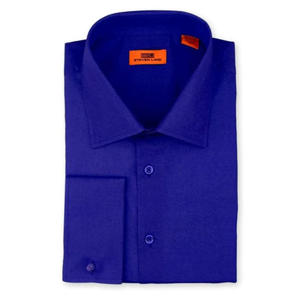 Royal Blue | Steven Land Sateen Solid Dress Shirt |100% Cotton