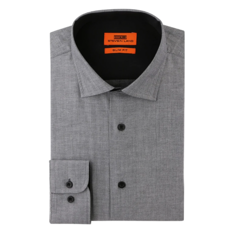 Black/White Patterned | Steven Land | Dress Shirt 16 1/2 | 36/37 Black/White Patterned | Steven Land | Dress Shirt 16 1/2 | 36/37