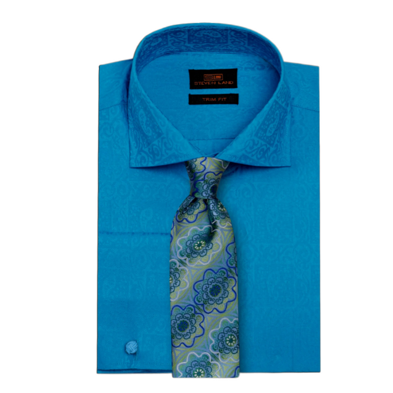 Aqua Mens Dress Shirt Aqua Blue Multicolor Pattern Mens Slim Fit Designer Dress Shirt Aqua Mens Dress Shirt Aqua Blue Multicolor Pattern Mens Slim Fit Designer Dress Shirt
