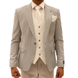 White/Grey Avanti Milano Pinstripe Three Piece Suit