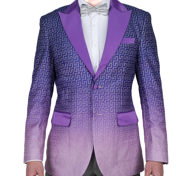 Purple/Pink Avanti Milano Peak Lapel Patterned Dinner Jacket