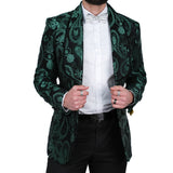 Green/Black Paisley Patterned Avanti Milano Shawl Lapel Dinner Jacket