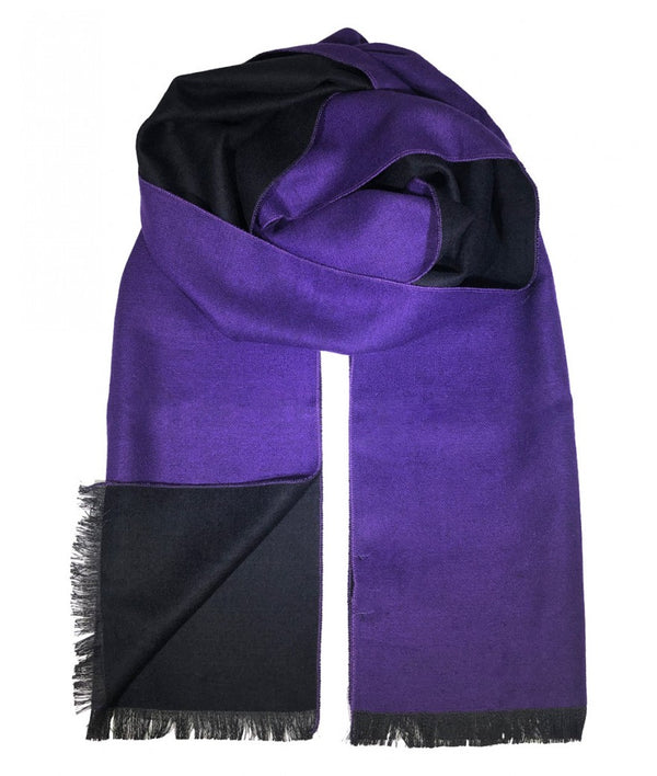 Purple/black wool feeling scarf